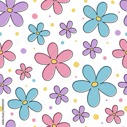 Floral seamless pattern. Mother’s Day, Women’s Day and Valentine’s Day background. Vector