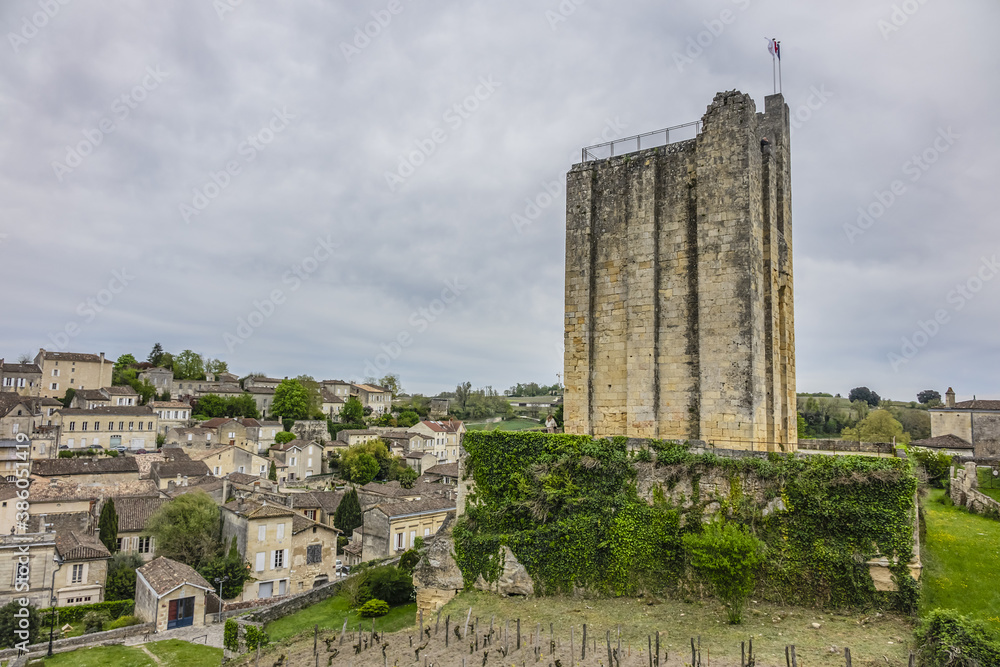 Skyline of Saint Emilion in the Bordeaux wine region of France - very popular tourist destination. Saint Emilion, Gironde, France. Skyline of Saint Emilion in the Bordeaux wine region of France - very popular tourist destination. Saint Emilion, Gironde, France.