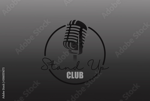 STAND UP CLUB MICROPHONE LOGO ICON