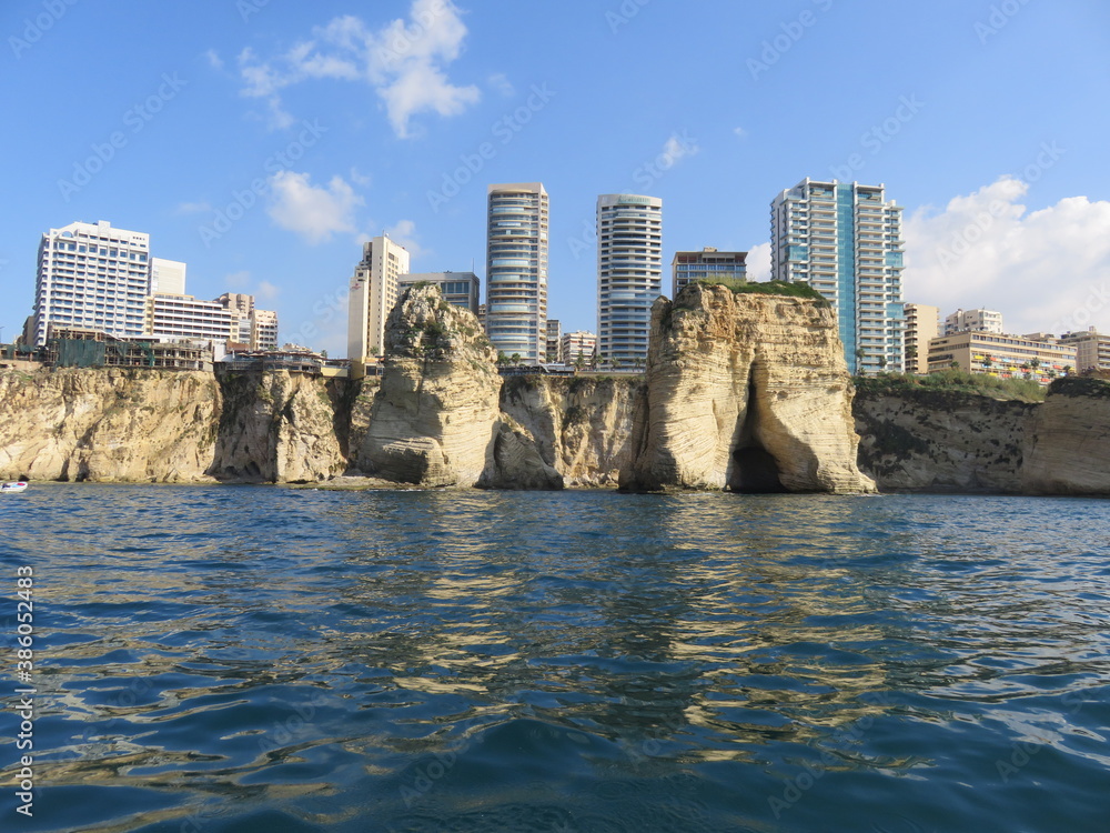 Fototapeta premium Pigeon Rock in Beirut, Lebanon