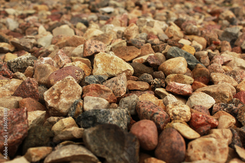 field of stones background under the sun