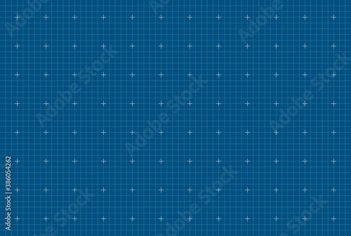 Blue lined military technical monitor background with division into sectors. Empty grid with editable outline strokes. Technical industrial wallpaper, digital pattern - stock vector