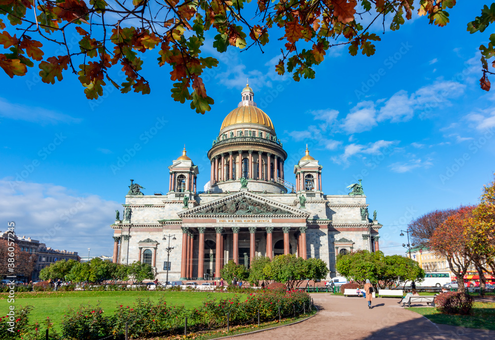 St. Isaac's Cathedral in autumn, Saint Petersburg, Russia