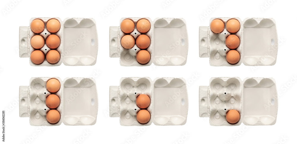 Egg Box with Chicken Eggs, Carton Pack or Egg Container Egg Box with Chicken Eggs, Carton Pack or Egg Container