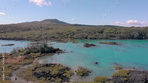 Aerial Footage of Rangitoto Island, Auckland, New Zealand photo