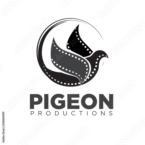 pigeon film production logo simple modern for entertainment