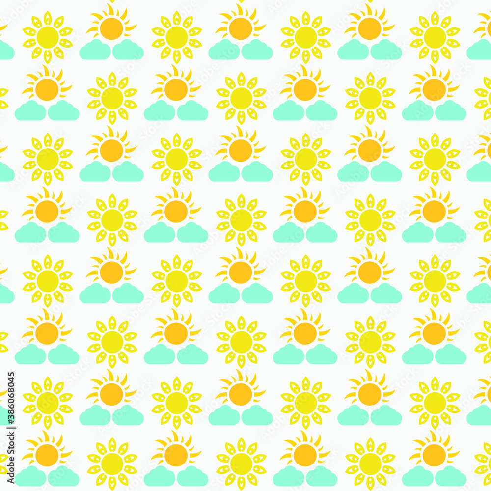 Weather seamless pattern on white background