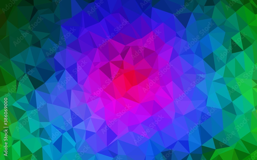 Fototapeta premium Dark Multicolor, Rainbow vector triangle mosaic cover.
