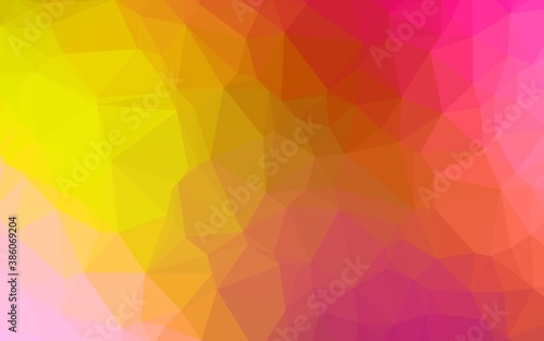 Light Red, Yellow vector polygonal pattern.