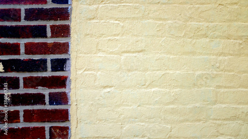 Red Brick Wall Painted Yellow