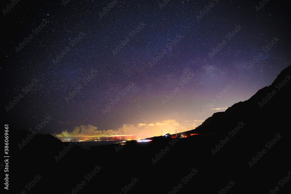 Starry Milky Way in Oahu island, Hawaii Starry Milky Way in Oahu island, Hawaii