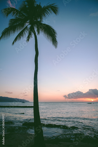 SUNSET AT Haleiwa Beach Park  North shore  Oahu  Hawaii 