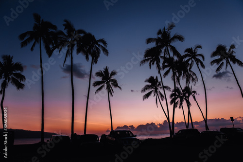 SUNSET AT Haleiwa Beach Park, North shore, Oahu, Hawaii 