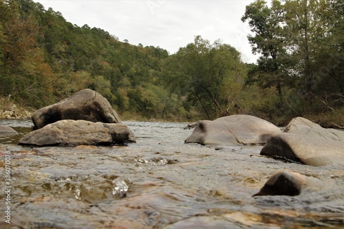 Rocks in the Water of the Cossatot River in Arkansas