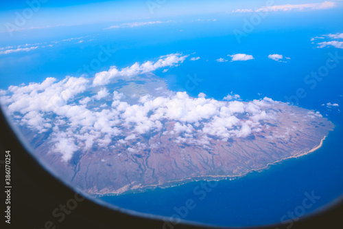 Aerial Lanai island, Hawaii