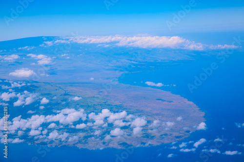Aerial Hamakua Coast, Big island, Hawaii 