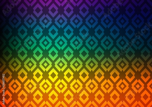 Dark Multicolor, Rainbow vector background with rectangles.
