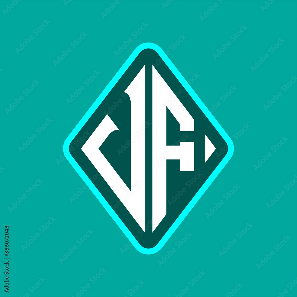 Colored monogram logo curved oval shape initial letter vf logo vector Colored monogram logo curved oval shape initial letter vf logo vector