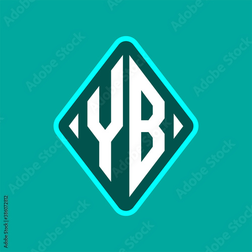 Free Download Colored monogram logo curved oval shape initial letter yb logo vector - GFXLoad