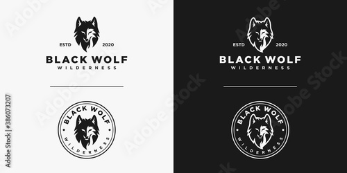 Vintage Wild Wolf Logo Vector Illustration