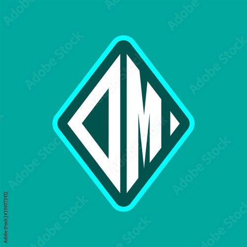 Free Download Colored monogram logo curved oval shape initial letter dm logo vector - GFXLoad
