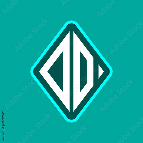 Colored monogram logo curved oval shape initial letter do logo vector Free Download Colored monogram logo curved oval shape initial letter do logo vector - GFXLoad