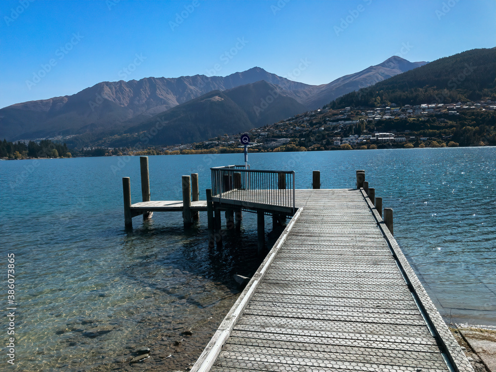 View from the Frankton Arm of the Kelvin Peninsula Trail, Queenstown, South Island, New Zealand