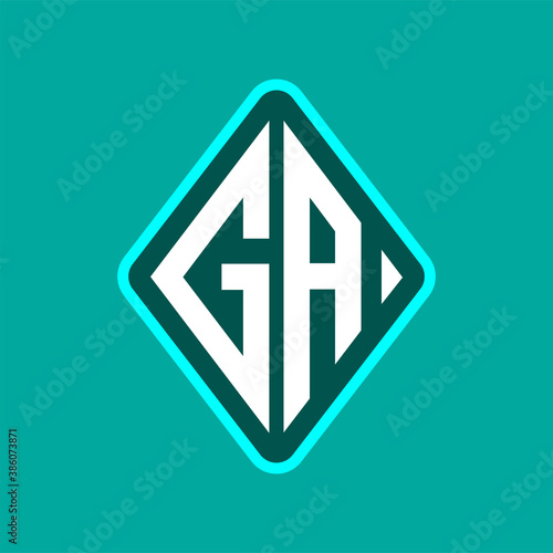 Free Download Colored monogram logo curved oval shape initial letter ga logo vector - GFXLoad