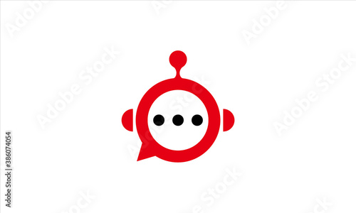 combination of robot and chat logo design