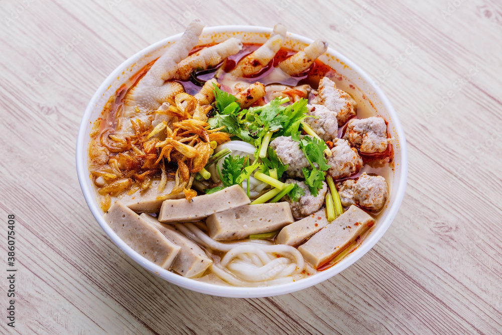 Vietnamese noodle soup with chicken feet Vietnamese noodle soup with chicken feet