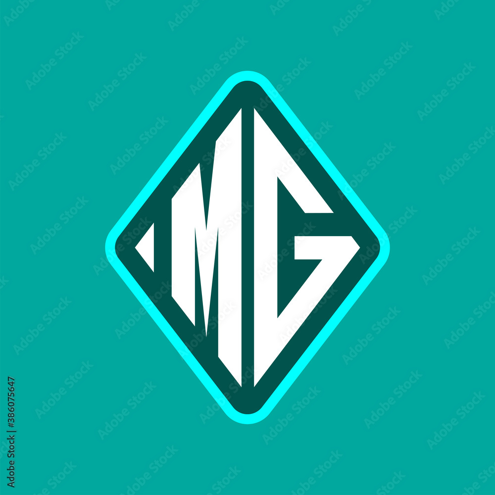 Colored monogram logo curved oval shape initial letter mg logo vector Colored monogram logo curved oval shape initial letter mg logo vector