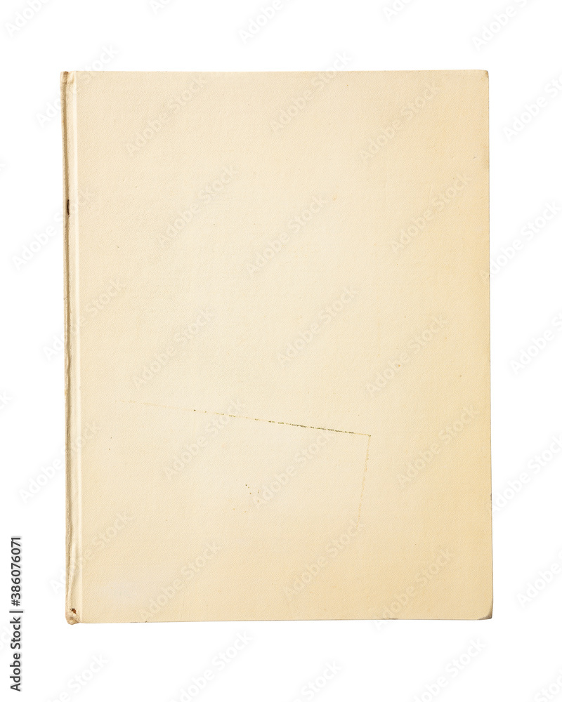 Aged hard cover book isolated on background
