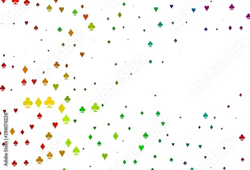 Light Multicolor, Rainbow vector pattern with symbol of cards.