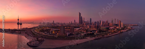 Kuwait City Sunrise Panorama