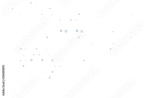 Light BLUE vector template with spots, rectangles.