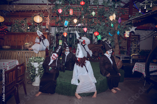 Wallpaper Mural a group of friends disguised as monsters for the day of HALLOWEEN Torontodigital.ca