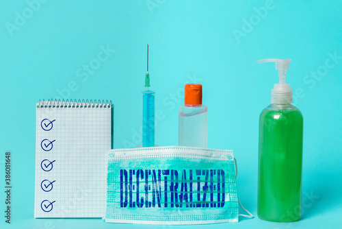 Vászonkép Writing note showing Decentralized
