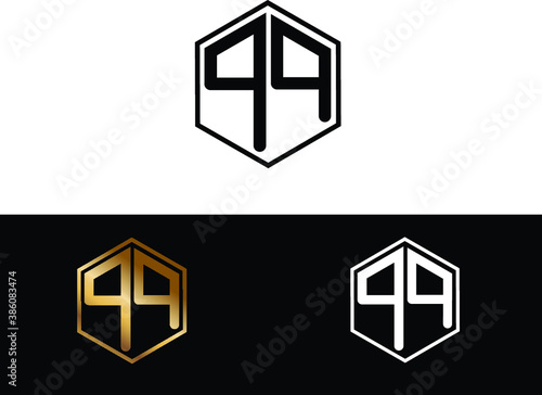 QQ hexagon Shape minimalist logo Design