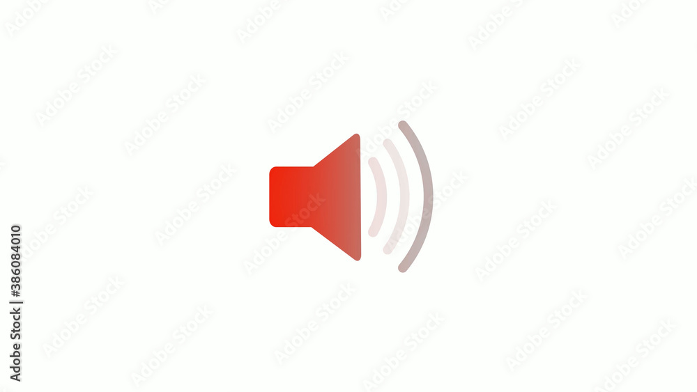 Red gray gradient speaker icon on white background, New speaker icon Red gray gradient speaker icon on white background, New speaker icon