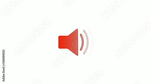 Red gray gradient speaker icon on white background, New speaker icon