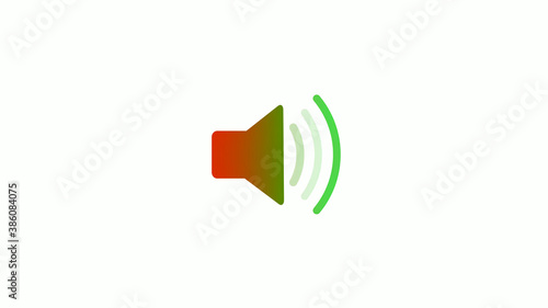 Free Download New red and green gradient speaker icon on white background, Speaker icon - GFXLoad