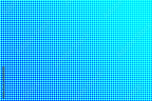 Abstract blue halftone pattern with optical illusion effect in dot matrix.