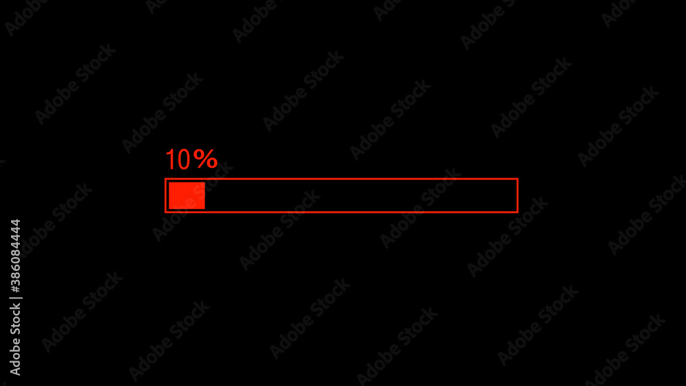 Red color waiting loading bar on black background, Loading bar Red color waiting loading bar on black background, Loading bar