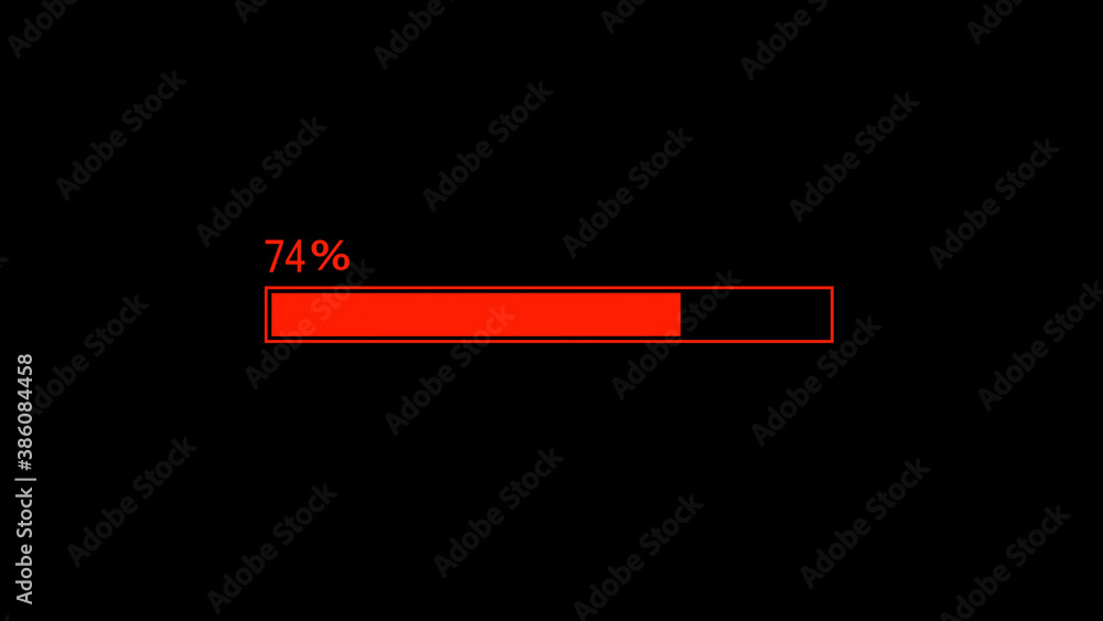 Red color waiting loading bar on black background, Loading bar Red color waiting loading bar on black background, Loading bar