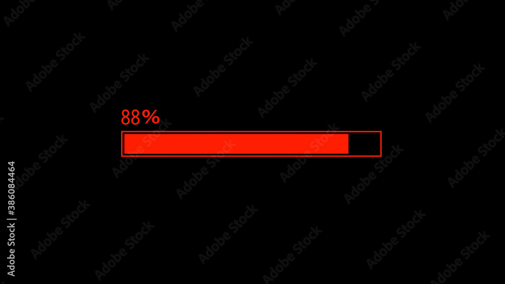 Red color waiting loading bar on black background, Loading bar Red color waiting loading bar on black background, Loading bar