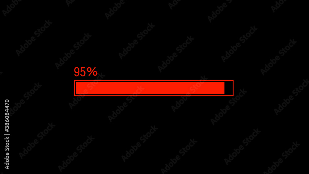 Red color waiting loading bar on black background, Loading bar Red color waiting loading bar on black background, Loading bar