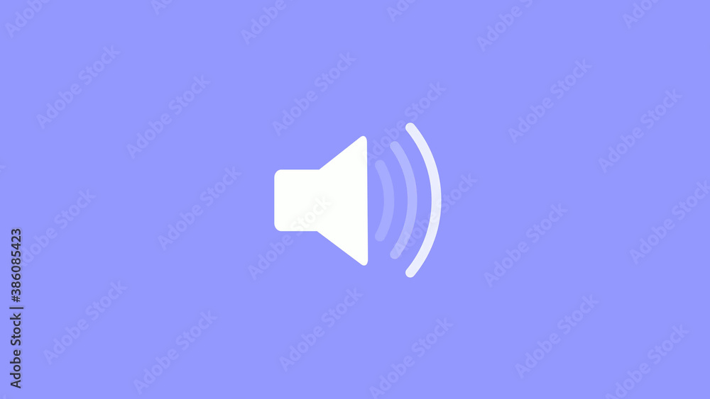 White color speaker icon on blue light background, New speaker icon White color speaker icon on blue light background, New speaker icon