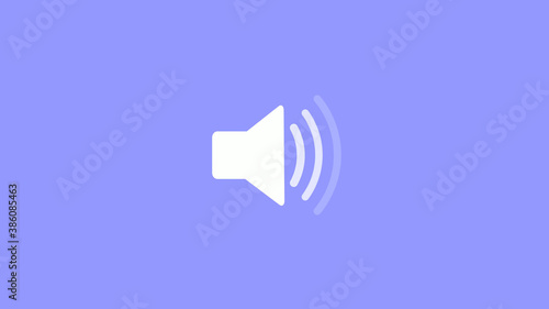 White color speaker icon on blue light background, New speaker icon