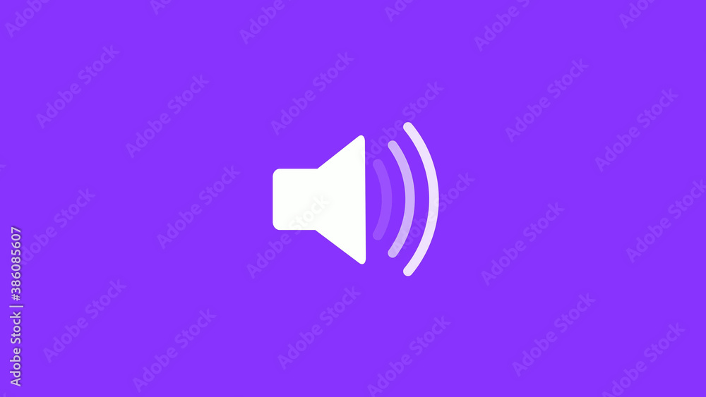 White color speaker icon on purple background, New speaker icon White color speaker icon on purple background, New speaker icon
