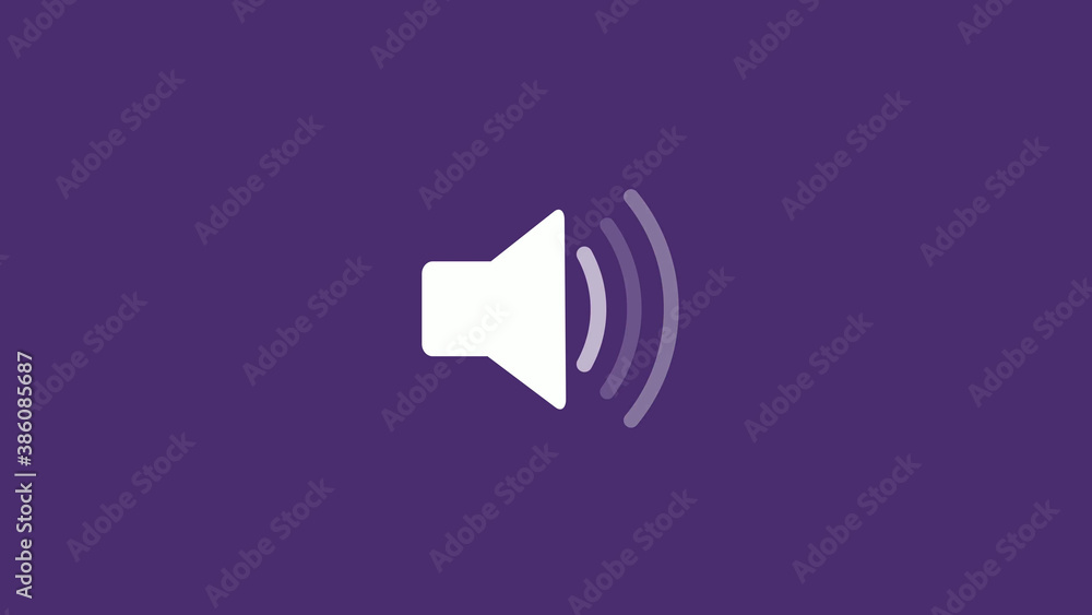 White color speaker icon on purple dark background, New speaker icon White color speaker icon on purple dark background, New speaker icon